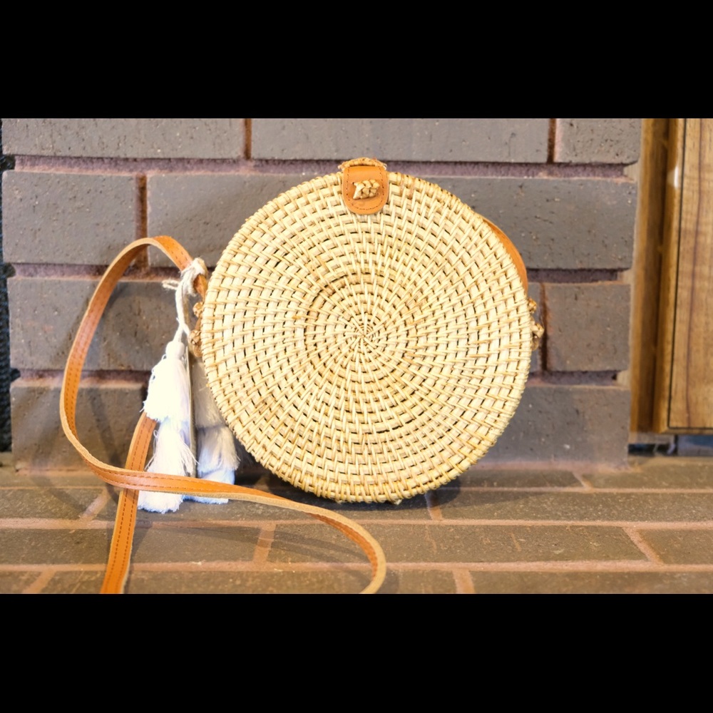 Handmade Rattan Crossbody Bag